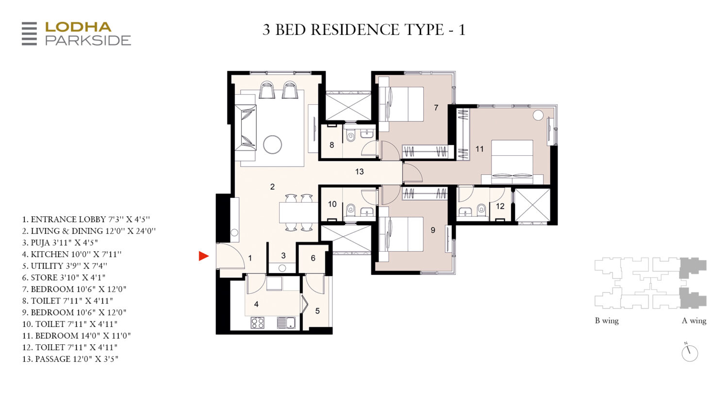 3 BED RESIDENCE TYPE 1